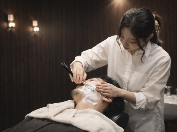 シェービング体験してみてください！