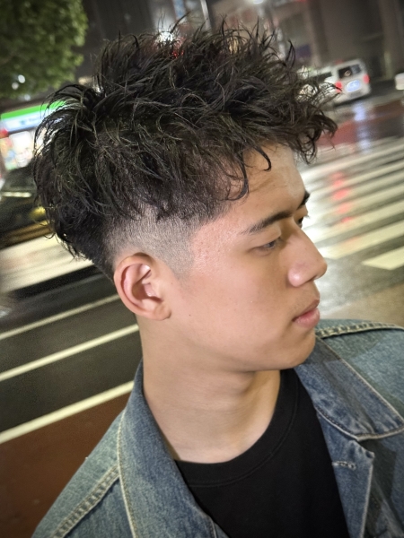 ピンパーマ×フェードカット