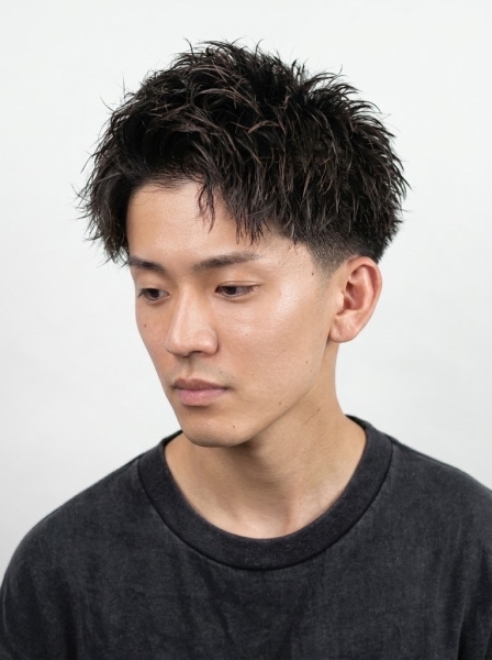 ツーブロックアップバング　パーマ