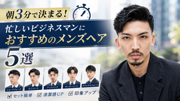 朝3分で決まる！忙しいビジネスマンにおすすめのメンズヘア5選