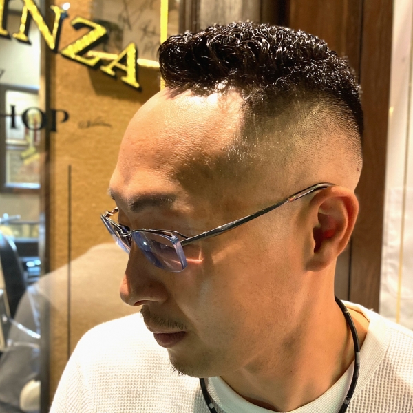 薄毛カバー ヘアカタログ 高級理容室 床屋 ヒロ銀座ヘアーサロン