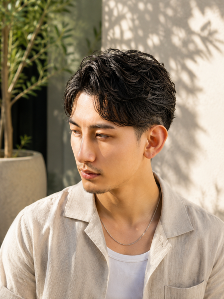 夏映えする大人のセンターパート