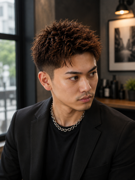清潔感と躍動感。大人のスパイキーフェード