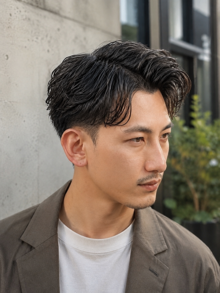 大人の色気はミディアム濡れ感スタイルで
