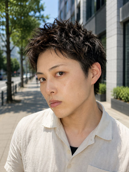 清潔感と躍動感。大人のアップバングショート