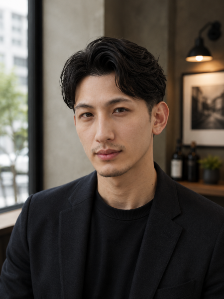 大人の品格を上げる。ニュアンスパーマ×サイドパート