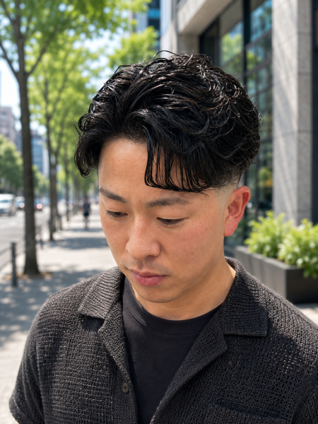清潔感と色気の共存。フェード×パーマスタイル