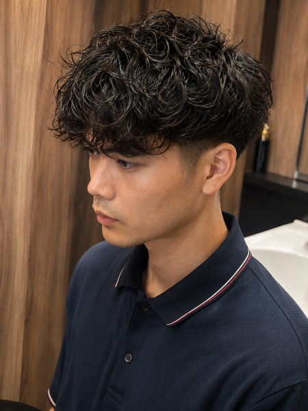 大人波巻きパーマ