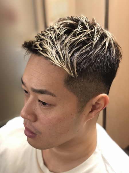 メッシュカラー ヘアカタログ 高級理容室 床屋 ヒロ銀座ヘアーサロン