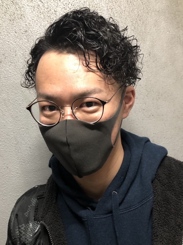 ツーブロック スパイラルパーマ ヘアカタログ 高級理容室 床屋 ヒロ銀座ヘアーサロン