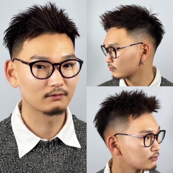 【スキンフェード×アップバング】清潔感と男らしさを兼ね備えた王道バーバースタイル