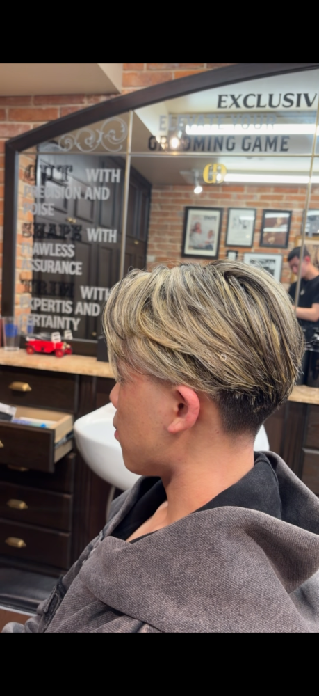 センターパート×taper fade×メッシュ