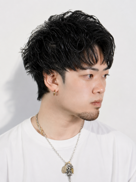 【銀座】無造作パーマで作る大人メンズショート