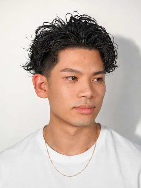 朝セットが楽なニュアンスパーマ