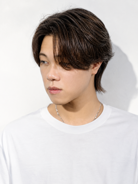 韓国風センターパート×ミディアムヘア