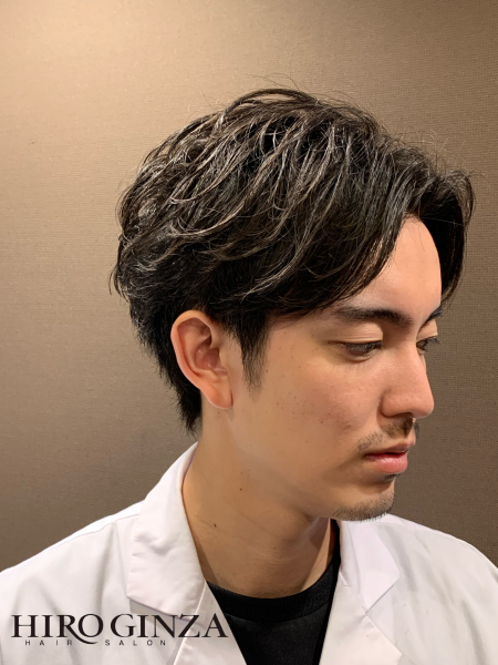 簡単スタイリング ヘアカタログ 高級理容室 床屋 ヒロ銀座ヘアーサロン