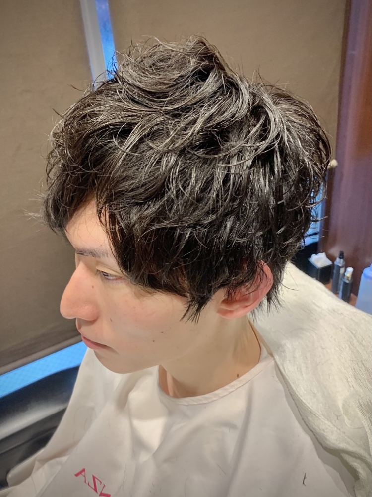マッシュレイヤースパイラルパーマ ヘアカタログ 高級理容室 床屋 ヒロ銀座ヘアーサロン